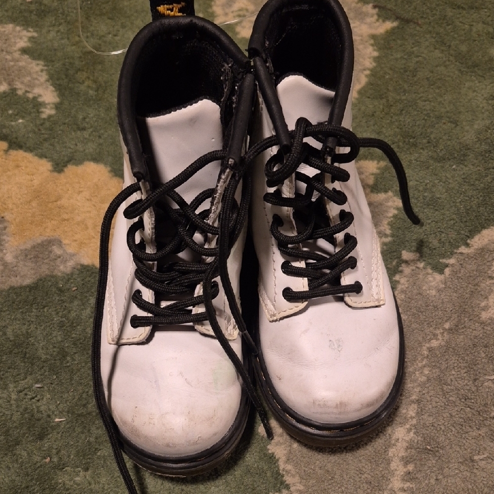 Dr. Martens Kids White and Black Boots